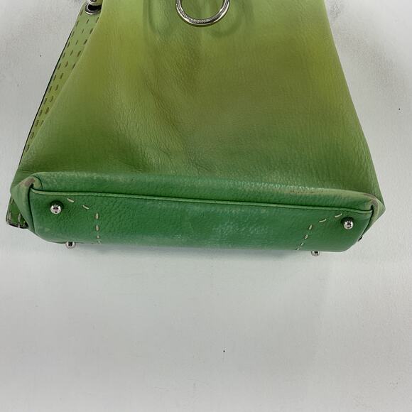 BCBGMAXAZRIA Y2K Green Ombre Leather Hobo Bucket Bag Women’s Purse Preowned - Picture 5 of 6